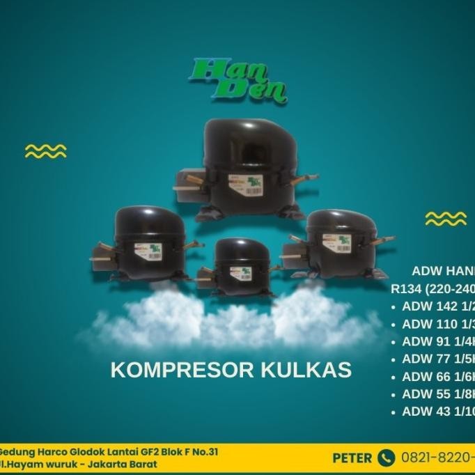 Tersedia Compressor Kulkas 1/2Pk / Handen Adw 142