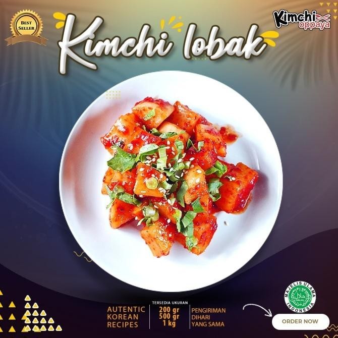 

kimchi lobak authentic korea 1 kg Halal dibuat oleh chef korea