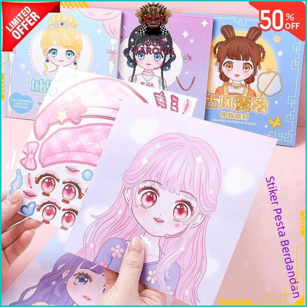 

STIKER MAKE-UP DIY MAINAN KETERAMPILAN MERIAS WAJAH / MAINAN EDUKASI PERMAINAN ANAK STICKER MAKE UP DEKORASI /STIKER EKSPRESI GIRL CHANGE MAKEUP STIKER TERLARIS