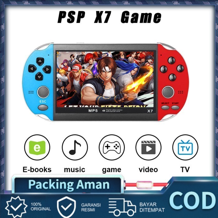Gameboy Konsol Game Psp X7 Screen Besar 4.3 Inch 8G Mp5 Musik Video