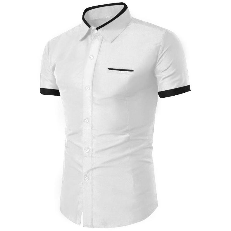 Baju Kemeja Tactical Pria Lapangan Outdoor Hem Kenny Lengan Pendek Polos Kasual Hitam Putih Navy Cow