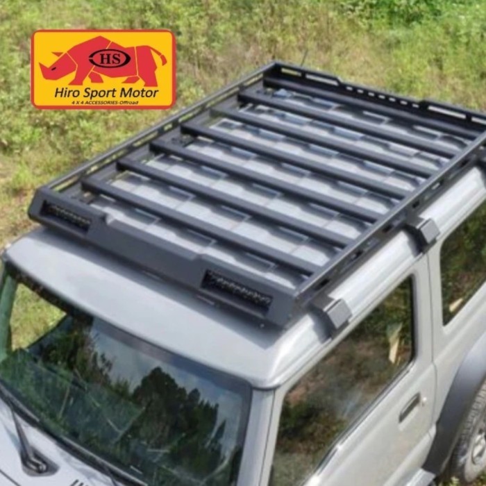 cargo carrier roof rack alumunium + LED jimny katana baru jb74  Hiro Motor