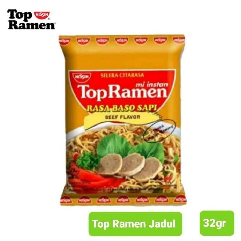 

New Produk Mie Top Ramen Rasa Baso Sapi 32Gr - Top Ramen Jadul By Nissin .