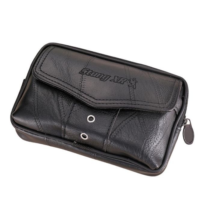 DOMPET HP PINGGANG PRIA HITAM KULIT WA877B5 KEREN KEKINIAN LOXALO