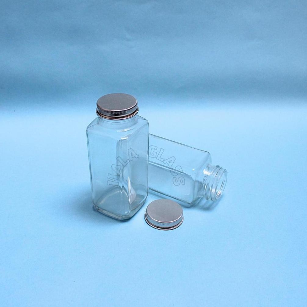 Penawaran Terbatas BKKC250 botol kaca kotak french square 250ml / botol susu / juice /kopi ||