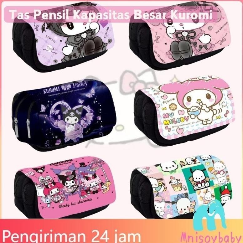 

CODTas Pensil Kapasitas Besar Kantung Penyimpanan Kanvas Multifunction 5 Layer Pembukaan Ritsleting Ganda Tempat Pensil