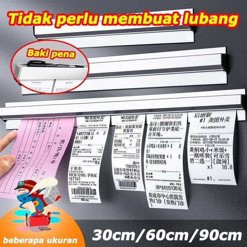 

Flashsale Tidak Perlu Membuat Lubang Bill Holder Receipt Holder Capitan Nota Stainless Bill Holder Receipt Holder Capitan Nota Stainless Panjang 30-60-90Cm Penjepit Kertas Bon Bill Tab Grabber Aluminum Bill Holder Restaurant Promo