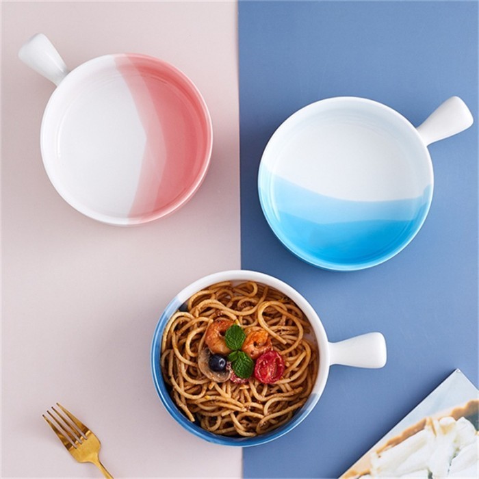 Kiyote Ceramic Bowl Handle - Mangkuk Saji Keramik Oven Tahan Panas
