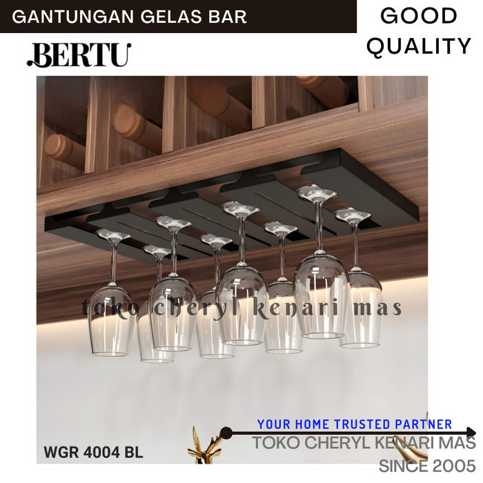 Gantungan Gelas Wine 2 Baris Rak Gelas Gantung Hitam Black 3 4 Baris