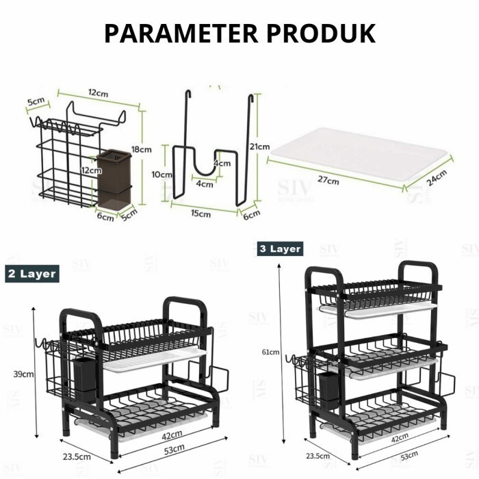 Rak Piring Rak Pengering Piring Stainless Rak Cuci Piring Anti Karat