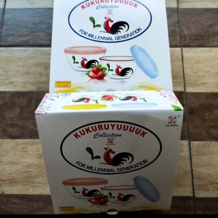 Mangkok Ayam Jago/Bowl Set Ayam Jago /1 Set Mangkok Ayam Jago