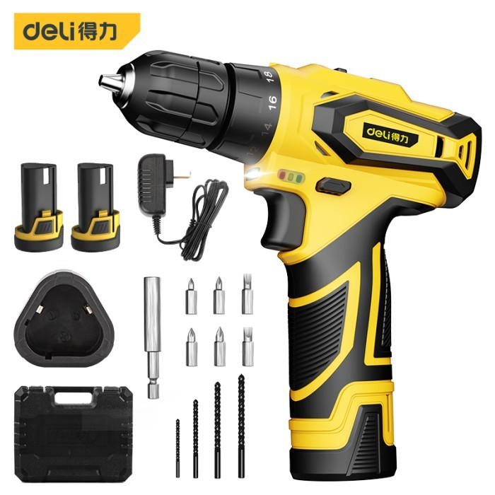 Deli Mesin Bor Listrik 12V Single/Dual Battery Tanpa Kabel Dl626X