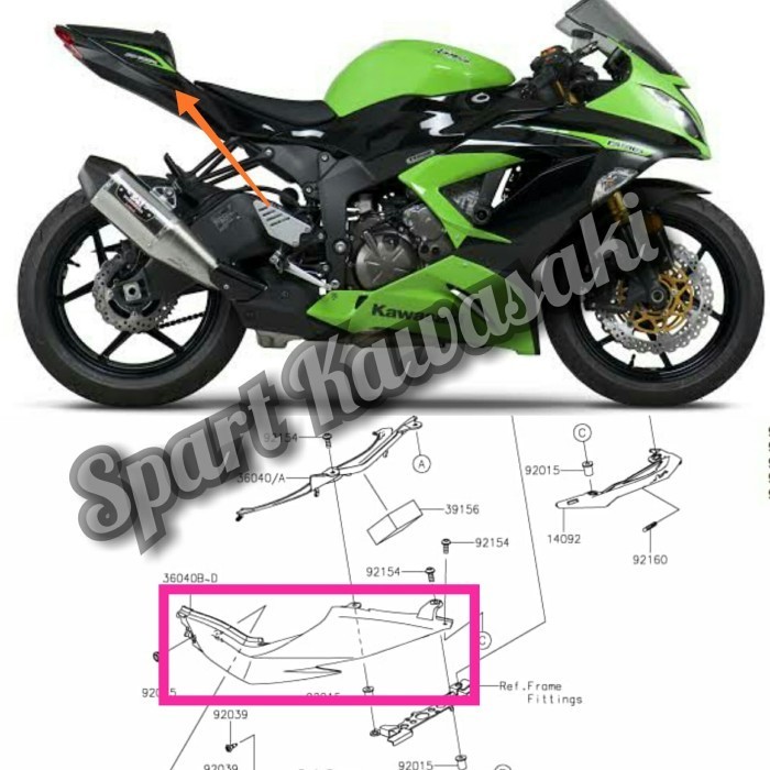 Cover Body Samping Belakang Zx636 Zx 636 Original Kawasaki Murah