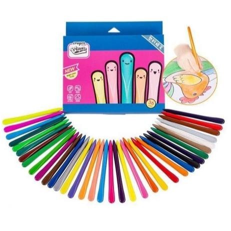 

ad-3 High Quality Crayon Lab Non Toxic Crayon Triangular Crayon Lab Triangle Crayon Plastik Anti Air Anti Kotor Premium