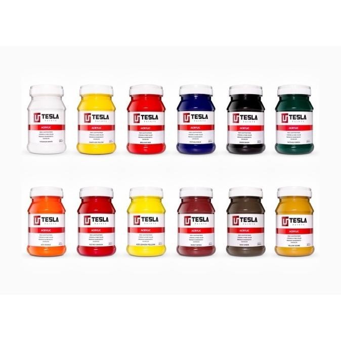 

Tesla Paints 250 Ml Set Of 12 Cat Akrilik - Acrylic Paint Fany Mall