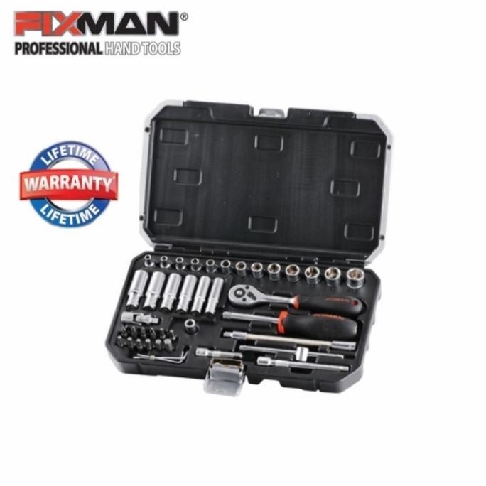 Fixman Set Kunci Shock 42 Pcs Set Socket Tools 1/4 Inch Mas.Brandie