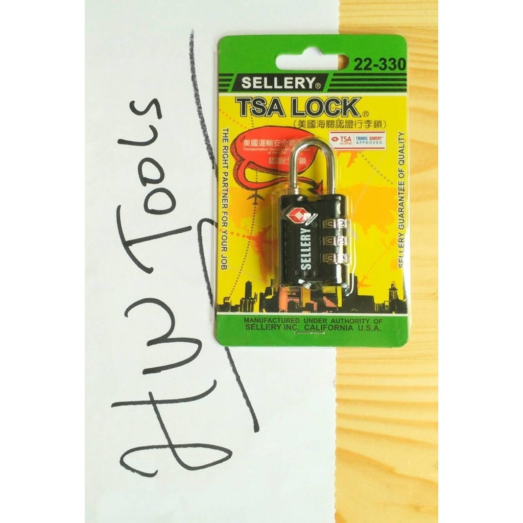 GEMBOK TSA / TSA LOCK 22-330 HITAM SELLERY