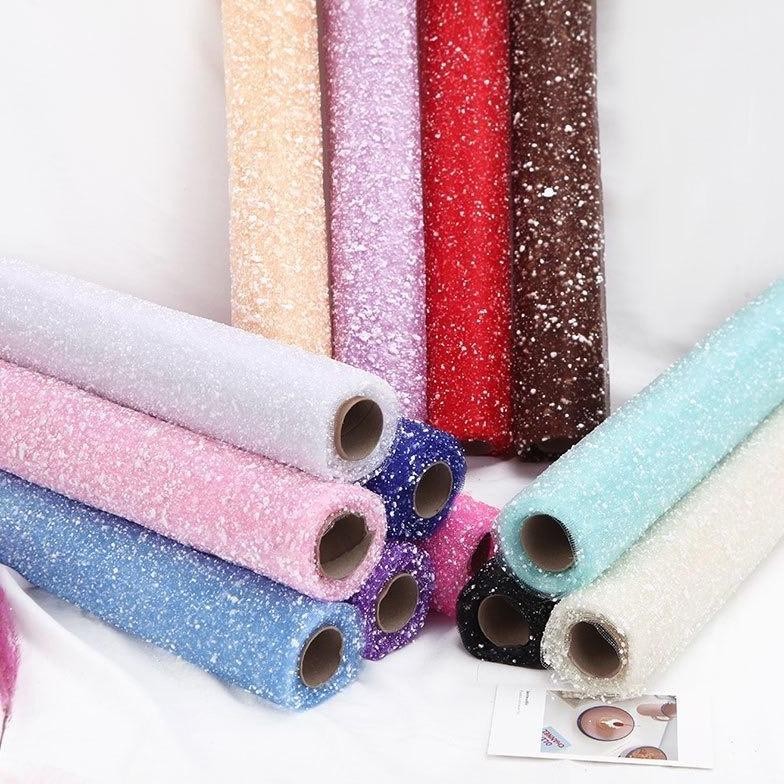 

Azq-16 1 Roll Snow Flake Jaring Salju Flower Mesh / Flower Wrapping Korea Import / Kertas Buket Premium
