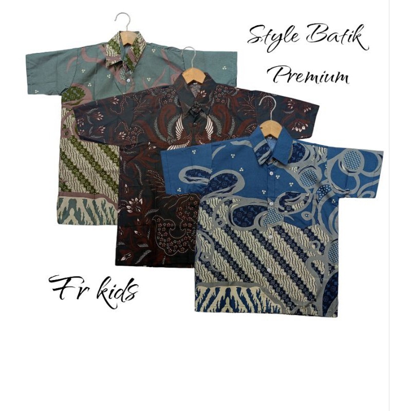 [Bahan halus dan Nyaman] kemeja Batik Premium Anak Laki-Laki Umur 2-15 Tahun
