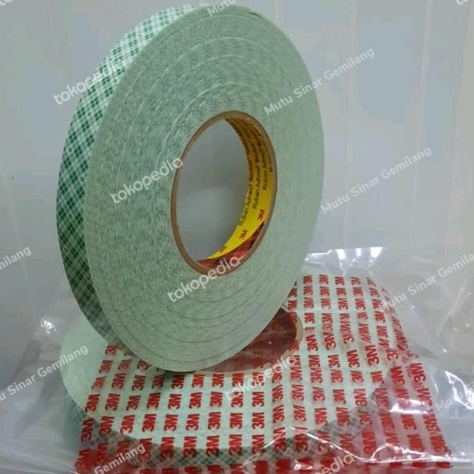 

3M Double Tape 4032 Mounting Batik Hijau / Perekat Busa Uk 24Mm X 25M Pambud.Outlts