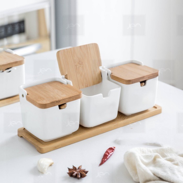 TEMPAT BUMBU KERAMIK SET / CERAMIC SEASONING JAR