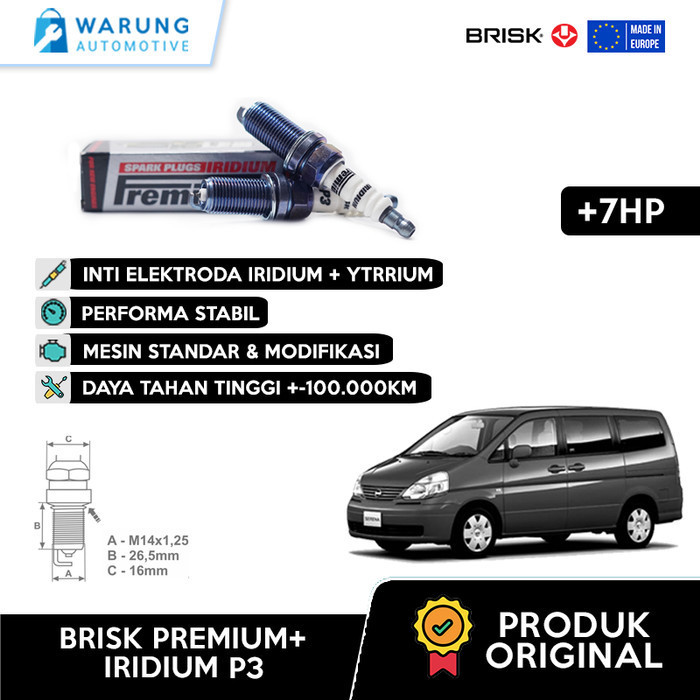 BUSI MOBIL NISSAN SERENA C24 BRISK PREMIUM + IRIDIUM P3