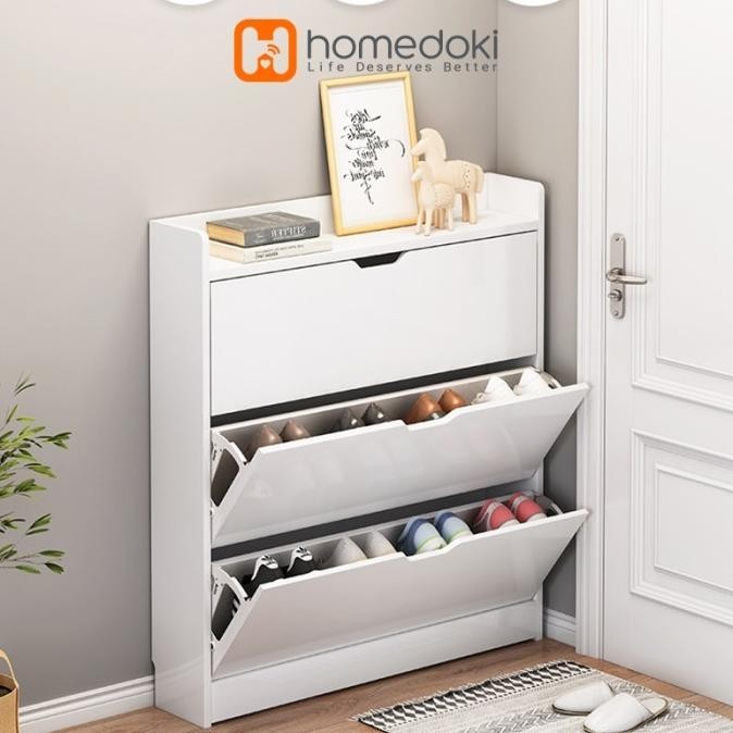 Lemari Rak Sepatu Kayu Dengan Rak Serbaguna Rak Sepatu Minimalis