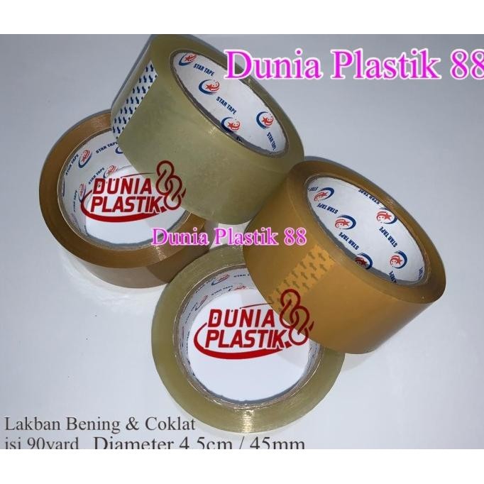 

1Dus/72Pcs Lakban 90Yard 45Mm Bening Coklat Selatip Perekat Solasi Lem Pambud.Outlts