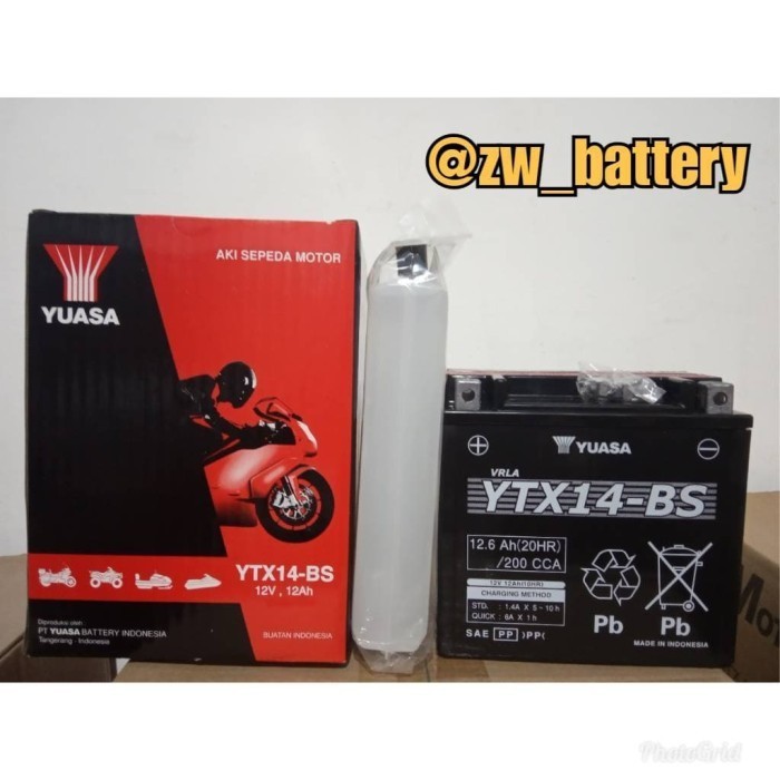 Promo Aki Motor Gede Yuasa Ytx14-Bs Ytx14Bs Moge