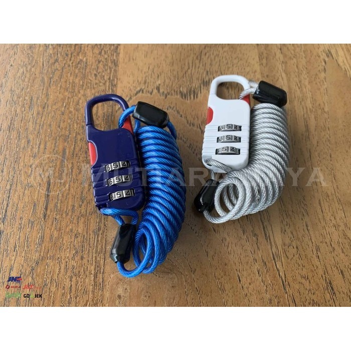 Kunci Gembok Kode Angka Tali Baja Sepeda Koper Helm Motor Anti Maling