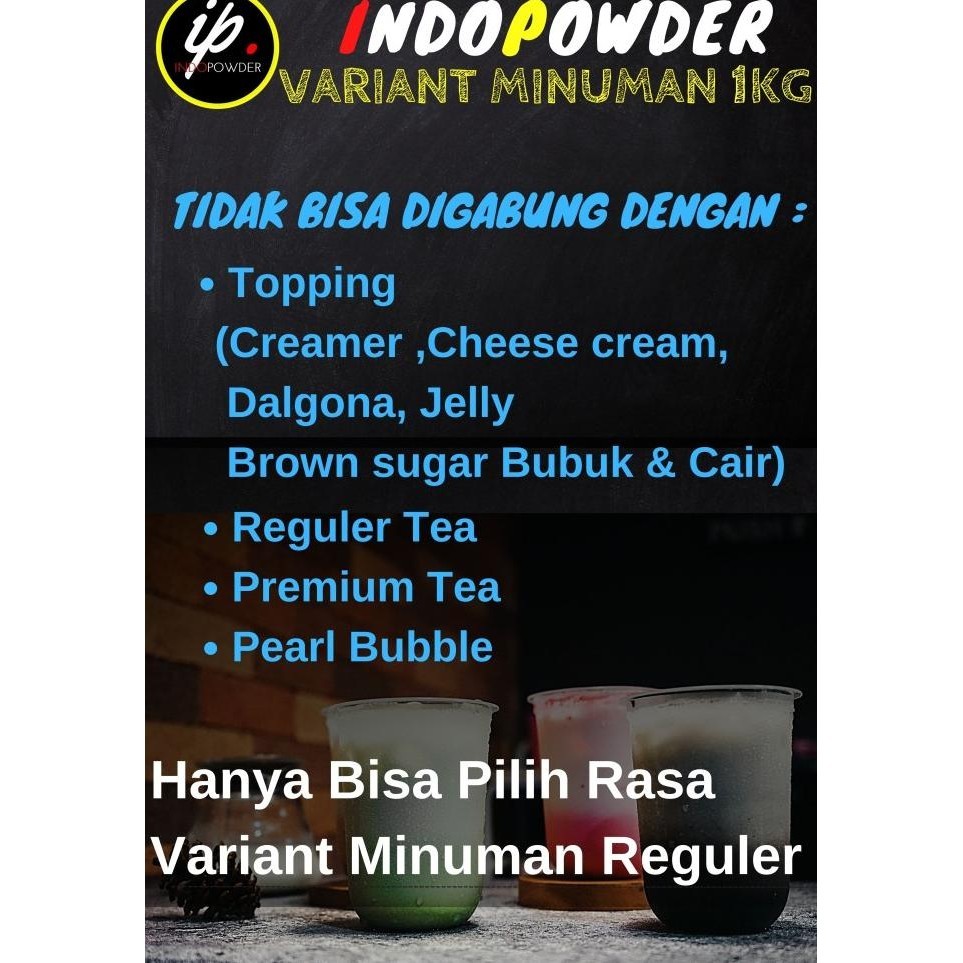 

Bubuk Minuman Greentea, Thaitea, Taro Dll 1Kg Harga Grosir Bisa Campur Tasya Shopstore