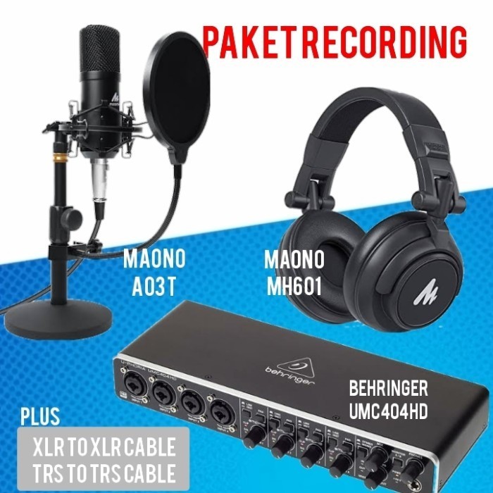 

MAONO A03T, MH601 PLUS UMC404HD PAKET HOME RECORDING LENGKAP