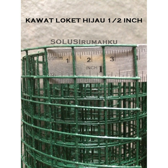 1 Rol Ram Kawat Loket Hijau 1/2 Inch Anti Karat Kotak 1Cm Nyamuk Tikus