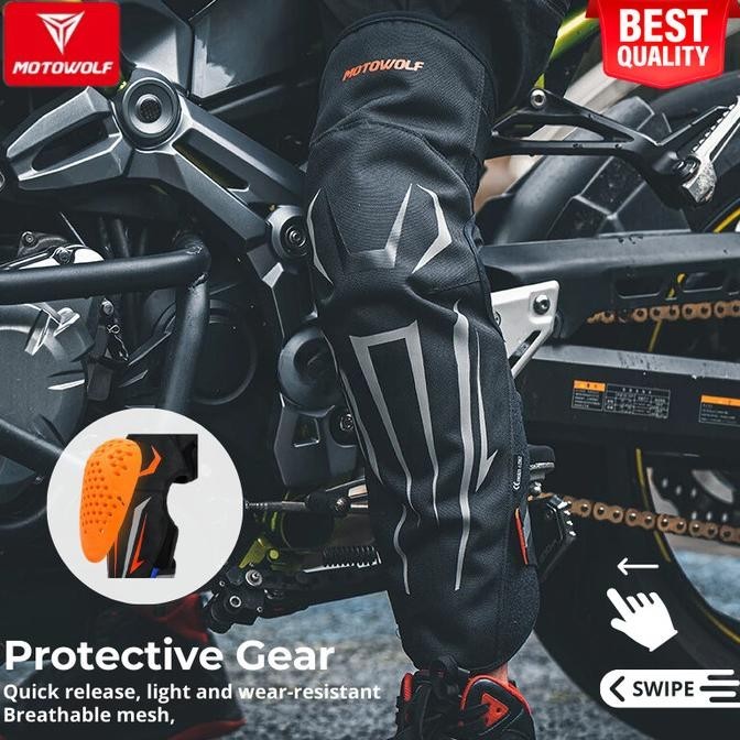 NEW Motowolf Deker Lutut Knee Pad Deker Motor Touring Mesh Reflective