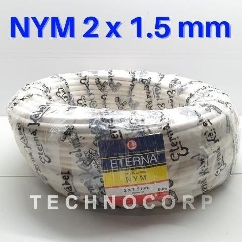 KABEL ETERNA NYM 2X1.5 MM / TUNGGAL LISTRIK 2X1,5 MM 50 METER ROLL