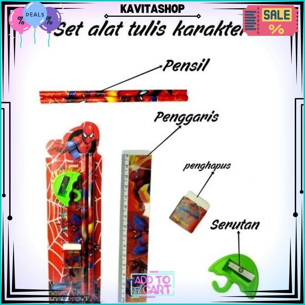 

Alat Tulis Sekolah Karakter Set 5In1 Paket Lengkap Peralatan Menulis Anak Pensil Penggaris Penghapus Rautan Bergambar Kartun Mini Stationery Set Character 5 In 1 Promo
