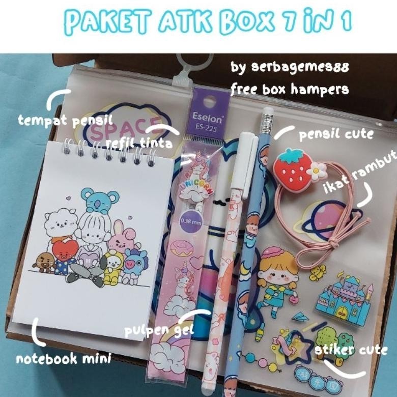 

Serbagemes88 - Set Alat Tulis 7 In 1 Karakter Lucu / Mini Stationery Box / Stationery Set Fancy Promo