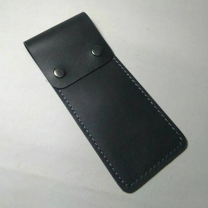 

Tempat Pensil/Pulpen Unik Kulit Asli Model Kancing Warna Hitam