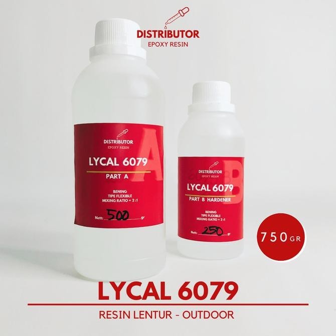 Resin bening Lycal (Lentur) flexible dgn Katalis - Lycal 6079 - 750 gr