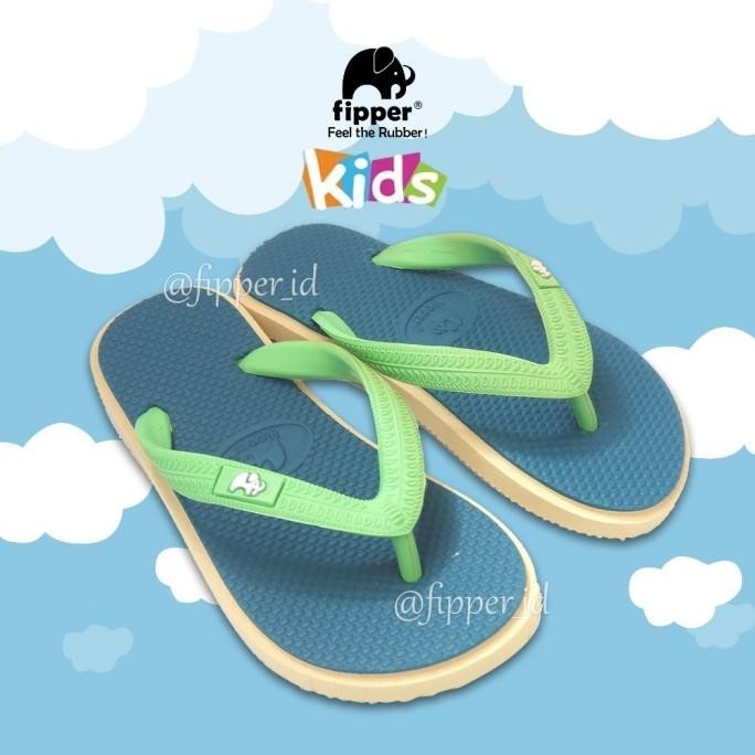 Fipper Kids - Sandal Jepit Original Anak-Anak Laki-Laki/Perempuan - Green/Yellow/Green