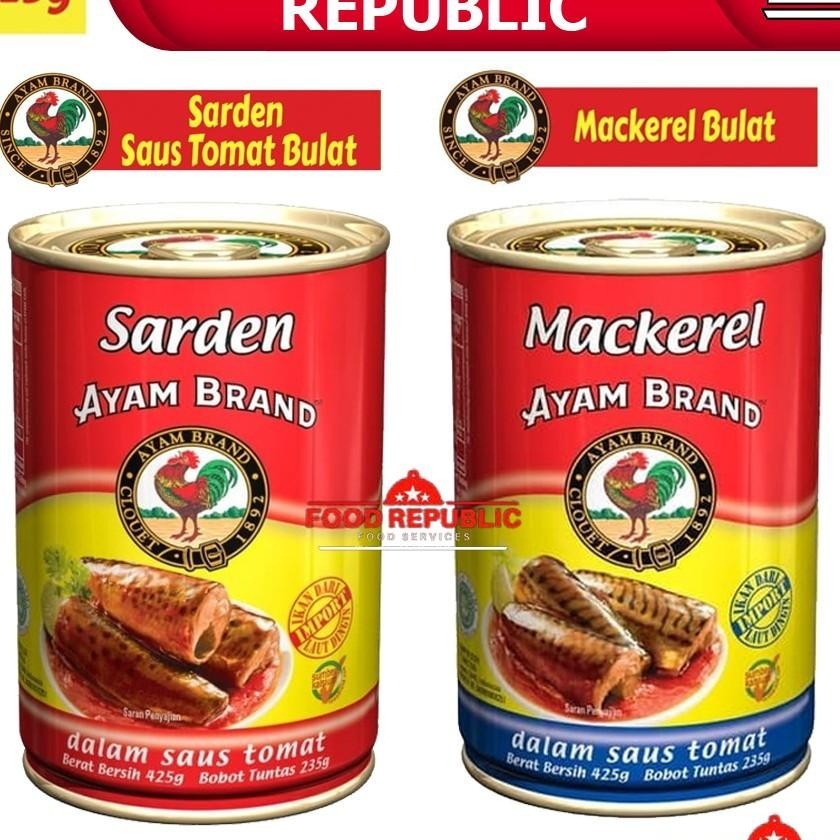 

Ayam Brand 425 Gr Ikan Sardines / Maerel Kaleng Sarden Fish Tomat
