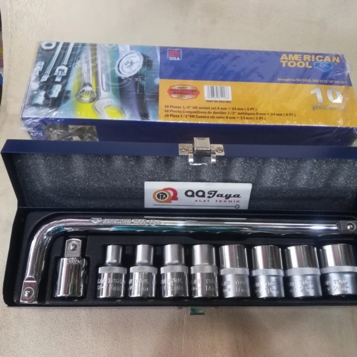 Kunci Sok Set 10 Pc American Tool - Ukuran 8 - 24 Mm
