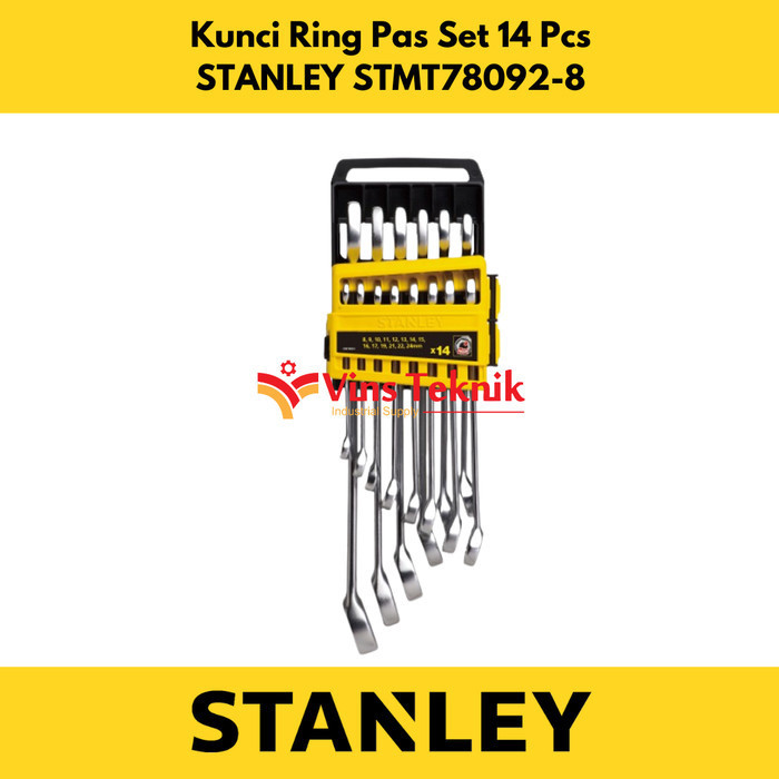 Combination Wrench Set Kunci Ring Pas Set 14 Pcs Stanley Stmt78092-8