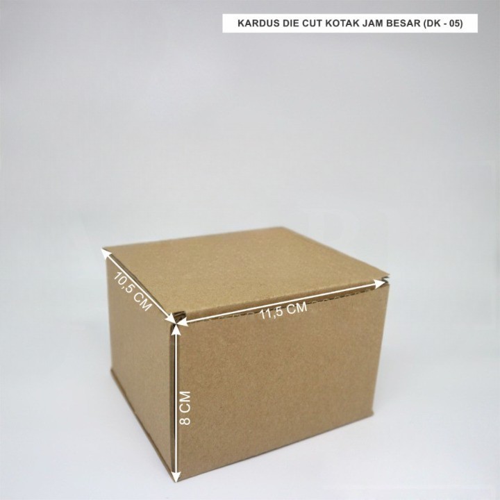 

Kardus Die Cut Box Kotak Jam Coklat Polos size 11.5 x 10.5 x 8 cm harga per 10pcs kotak dus unggul box packaging