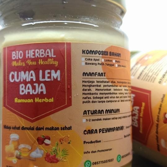 

Bawang Putih Tunggal,Jahe Merah,Cuka Apel,Lemon, Madu
