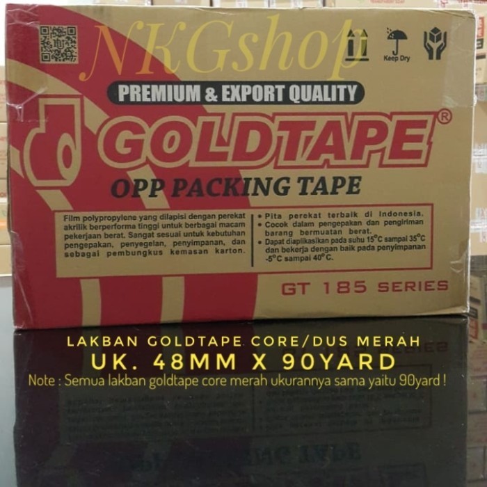 

Lakban Goldtape/Opp Goldtape Dus Merah 2" 48Mmx90Y (Min 1Dus = 72Roll)