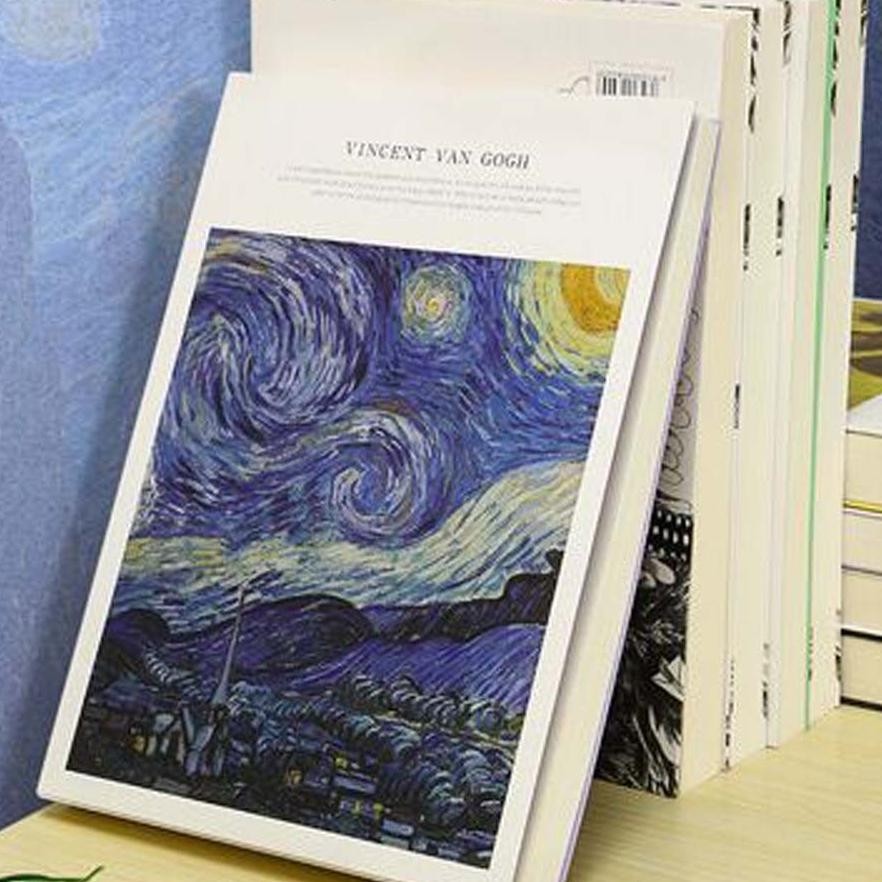 

A4/A5 256Pages Van Gogh Vintage Blank Sketchbook Thi White R