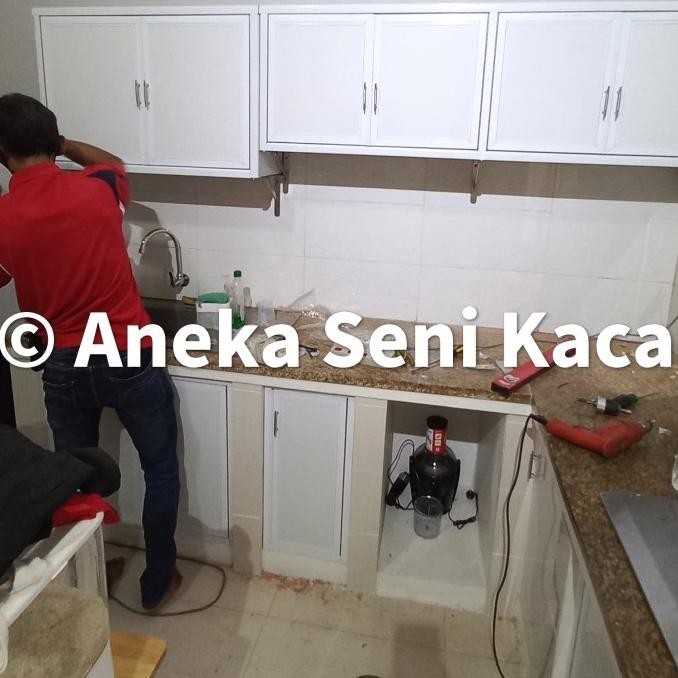 [Ready Stock] Rak Gantung Lemari Dapur Kitchen Set Atas Aluminium Acp Custom Putih