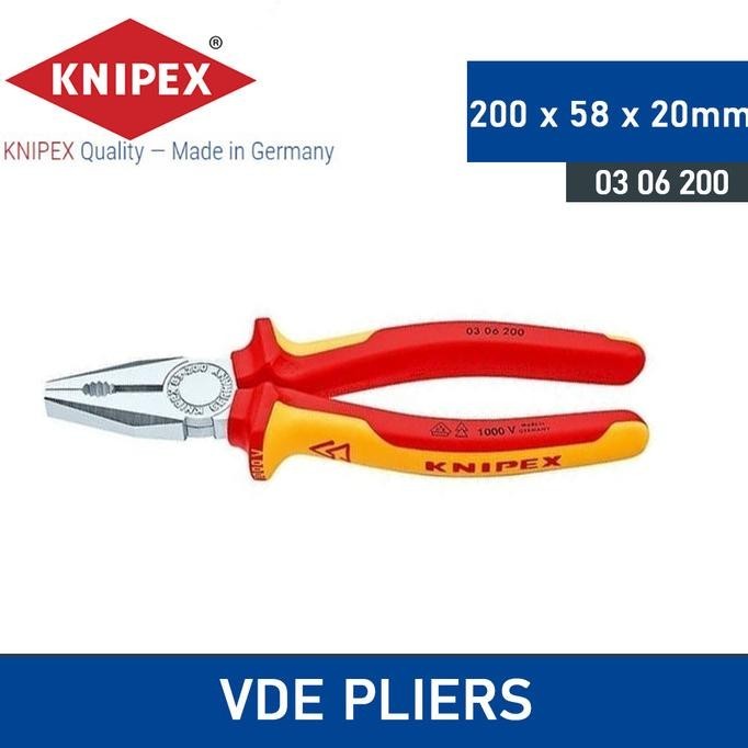 Tang Kombinasi 03 06 200 KNIPEX Combination Pliers VDE Insulated