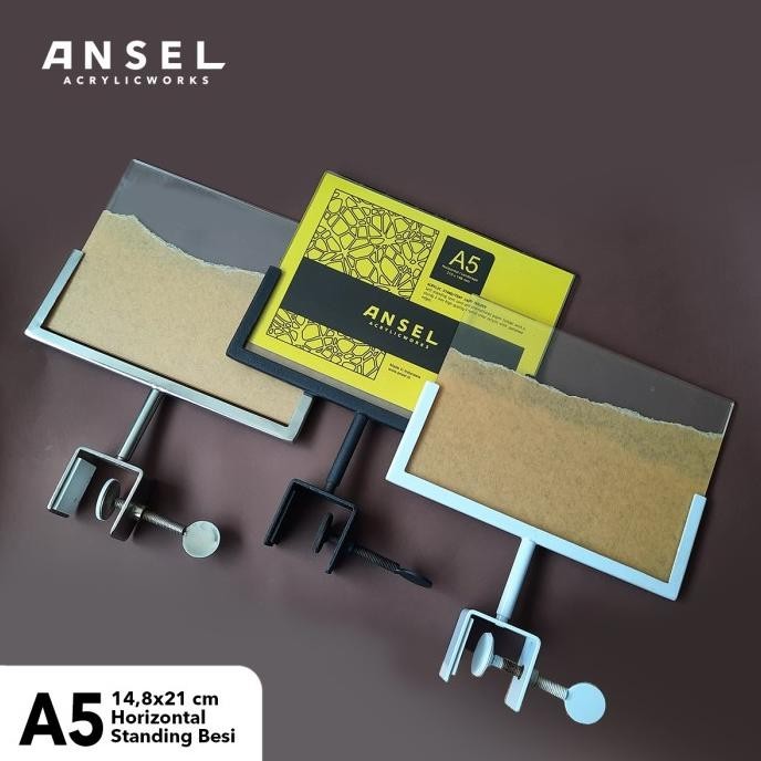 

Display Harga POP Acrylic/ Akrilik Penjepit Besi Putar Price Tag- A5 H